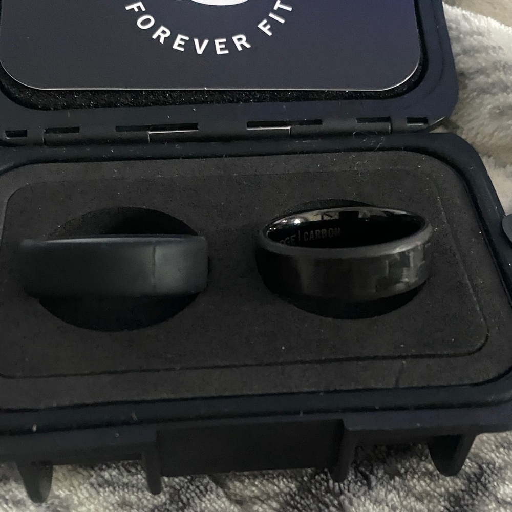 Ridge Black Carbon Fiber/Silicone Ring Set - Picture 3 of 5